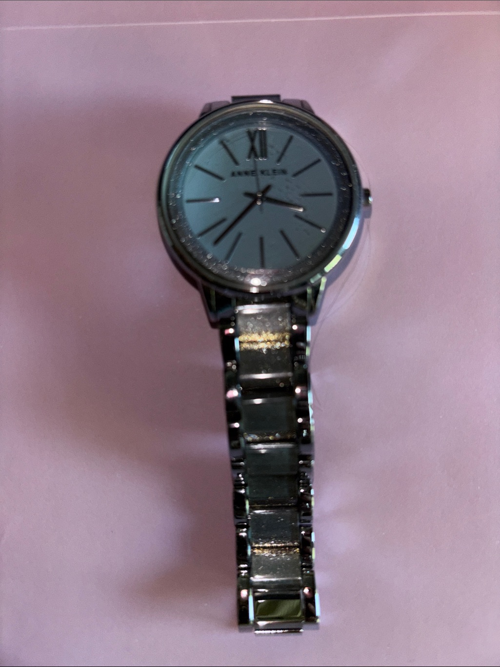 Anne Klein Silver Stainless Steel Womens Watch With Blue Dial